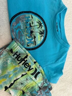 Hurley Boys' Bright Turquoise Graphic Short Sleeve Tee